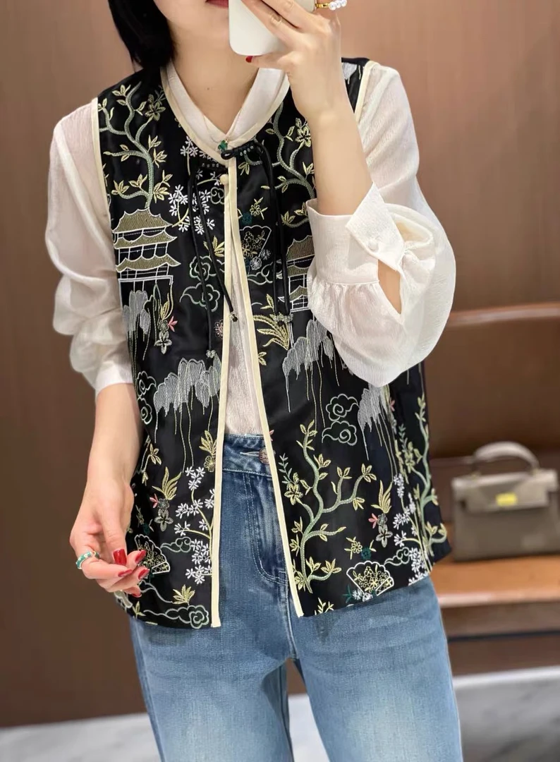 南油朱朱醋酸二色马甲458