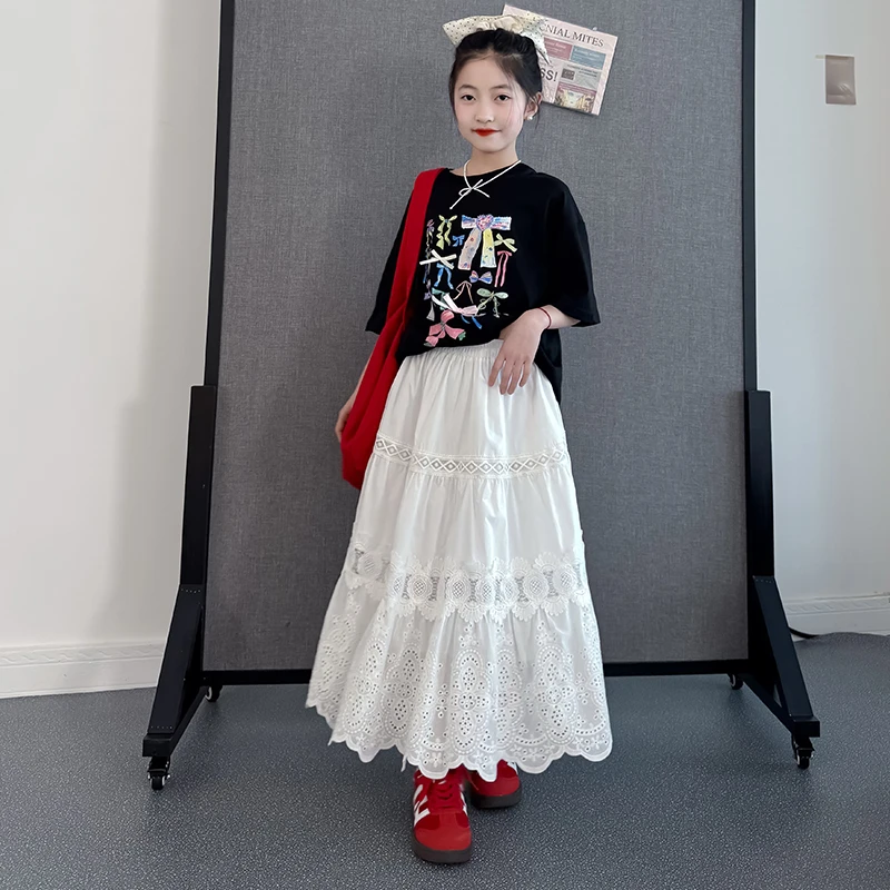 儿童t恤女短袖夏装2025新款洋气女童休闲印花打底衫韩版大童上衣