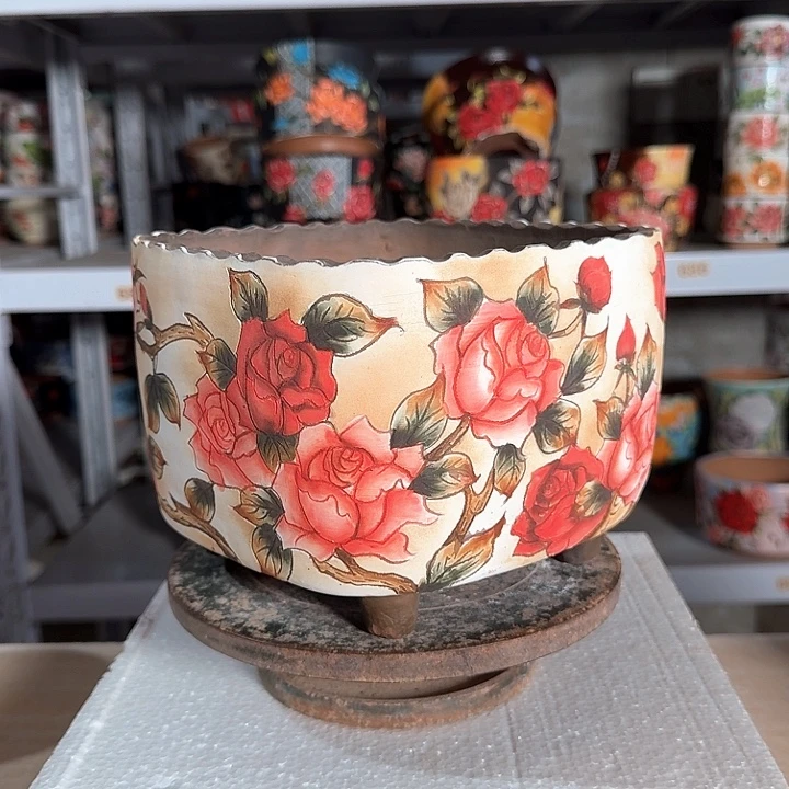 花盆红泥景德镇陶瓷微瑕疵