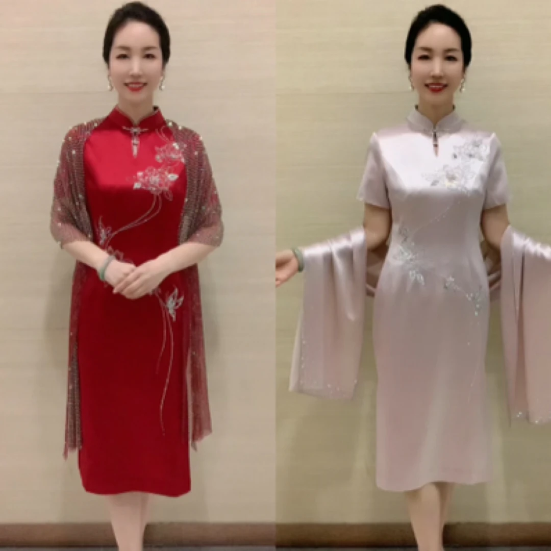 简约大气喜婆婆喜妈妈改良旗袍