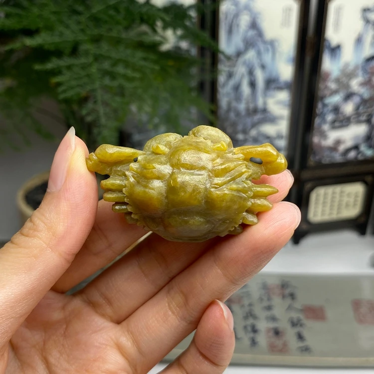 毛货 黄翡满色 八方来财挂件摆件 天然翡翠A货