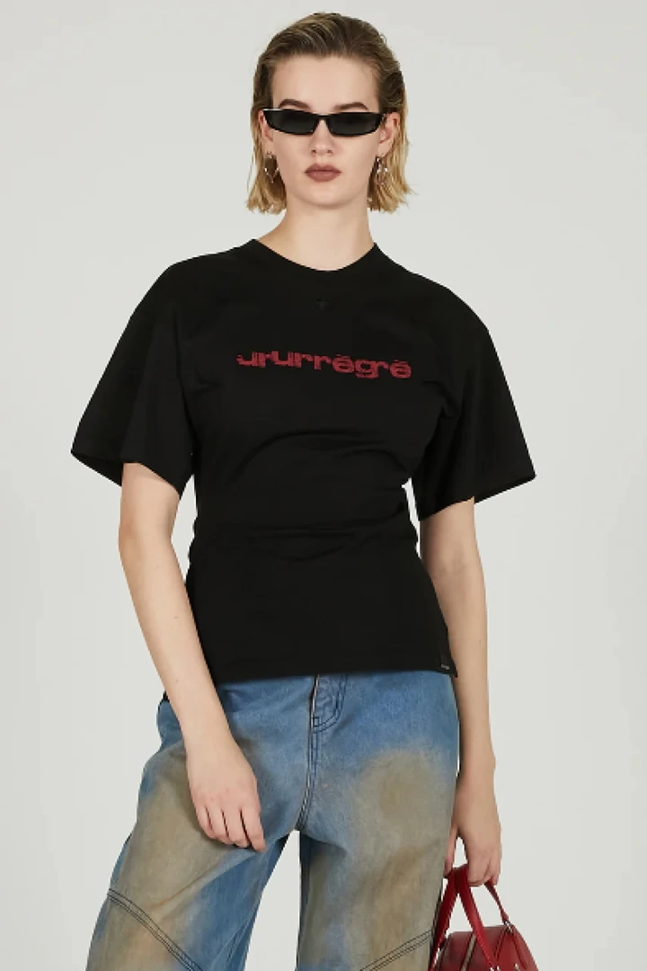 【2078】收腰黑色T恤