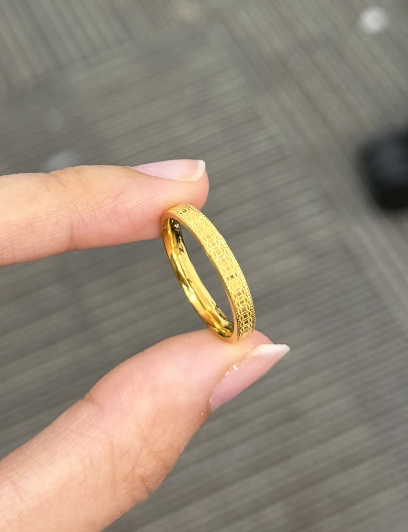 足金999 满圈铜钱戒指 2.05