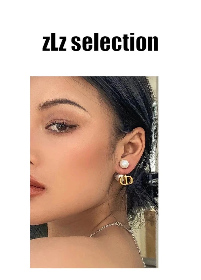 黄铜仿珍珠耳饰 【zlz selection】两带经典款耳针复古轻奢气质时尚