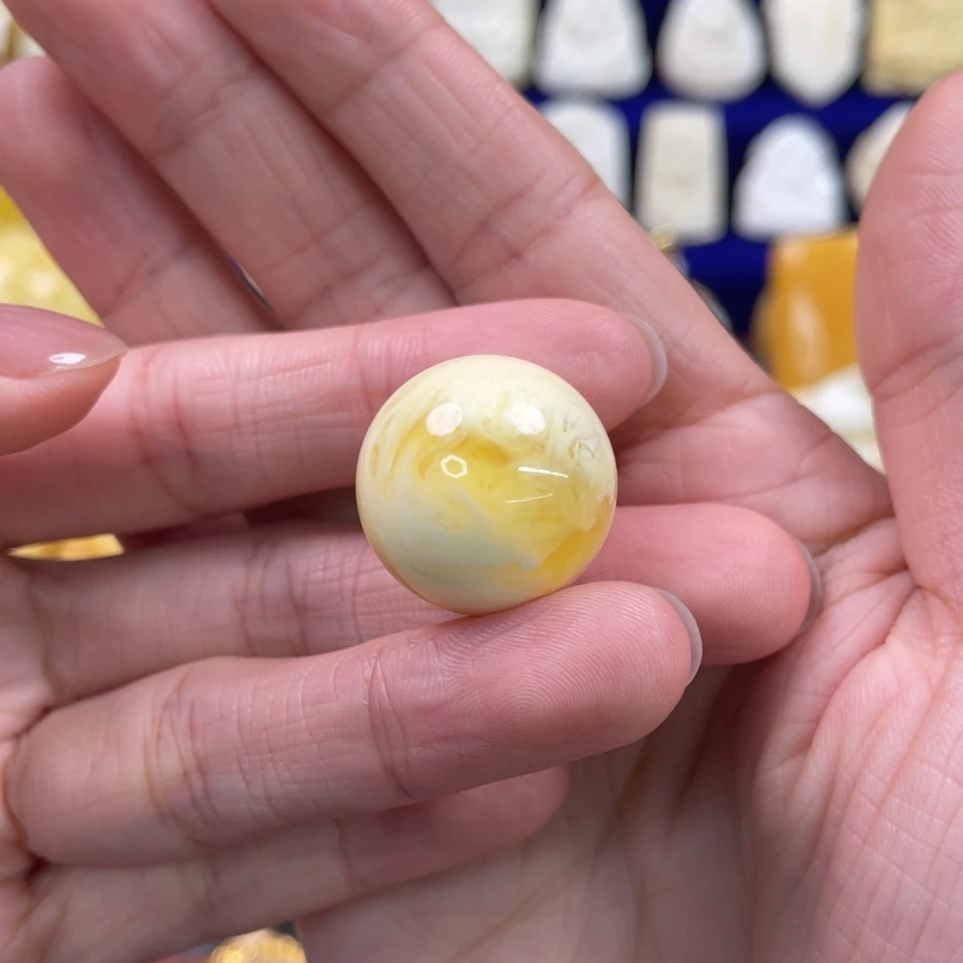 蜜蜡裸石未镶嵌琥珀蜜蜡珠子卡20.9mm
