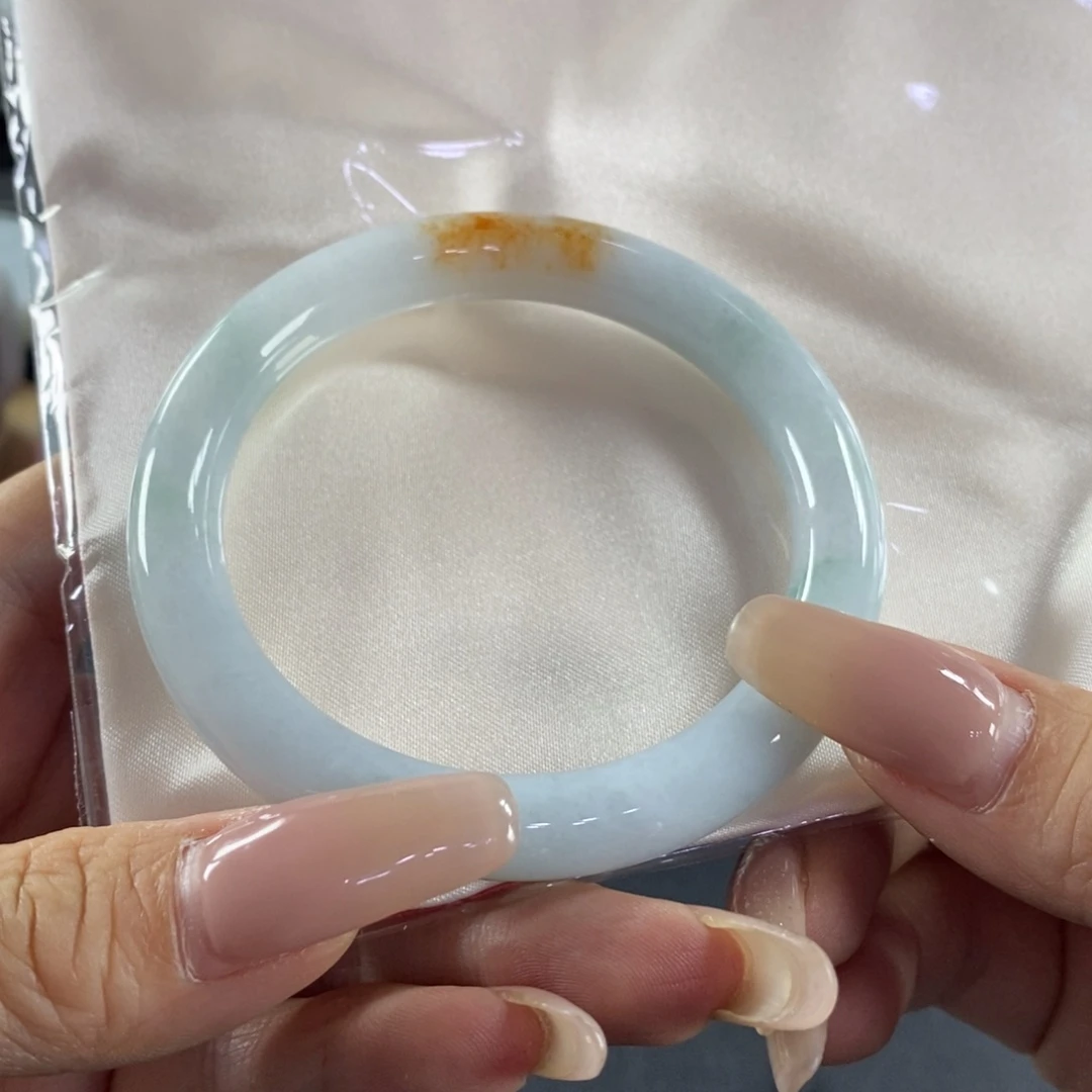 未镶嵌手镯翡翠天然翡翠手镯圆条56.2