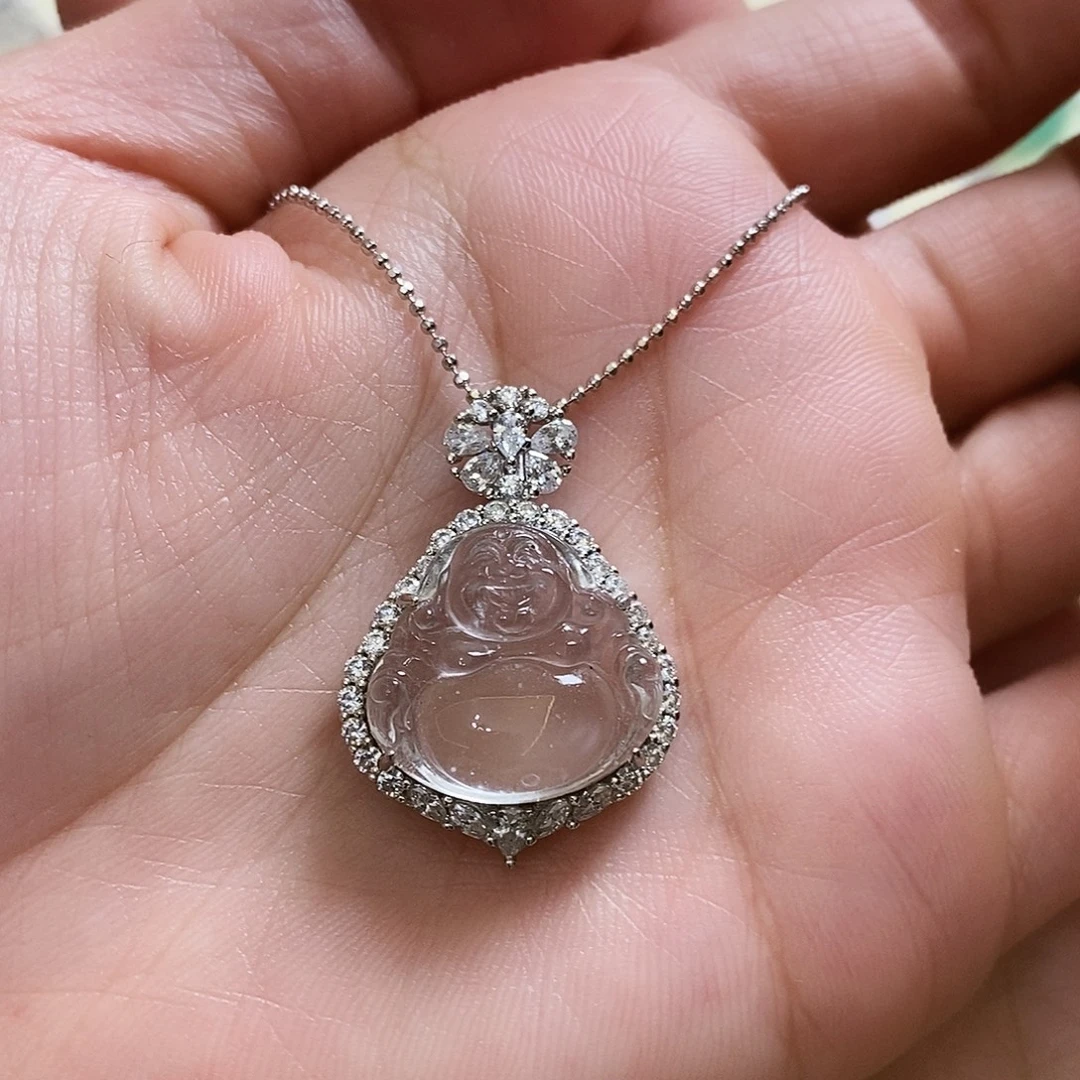 石英质玉银S925镶嵌颈饰