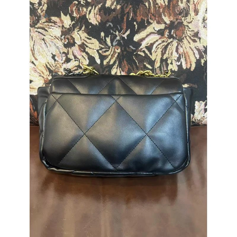 22CM原创私定真皮包1114-mini三色链条香-黑