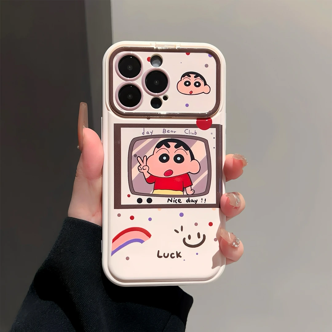 电视小新适用于苹果17华为vivoppo小米大视窗气泡镜子手机壳女