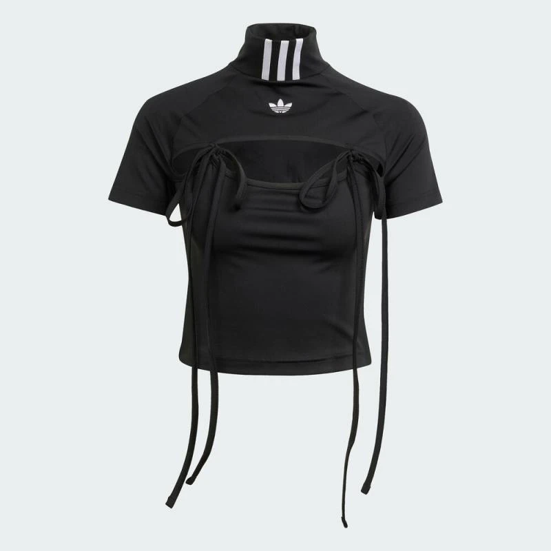 adidas Originals阿迪三叶草女子针织无领短袖T恤JX2537
