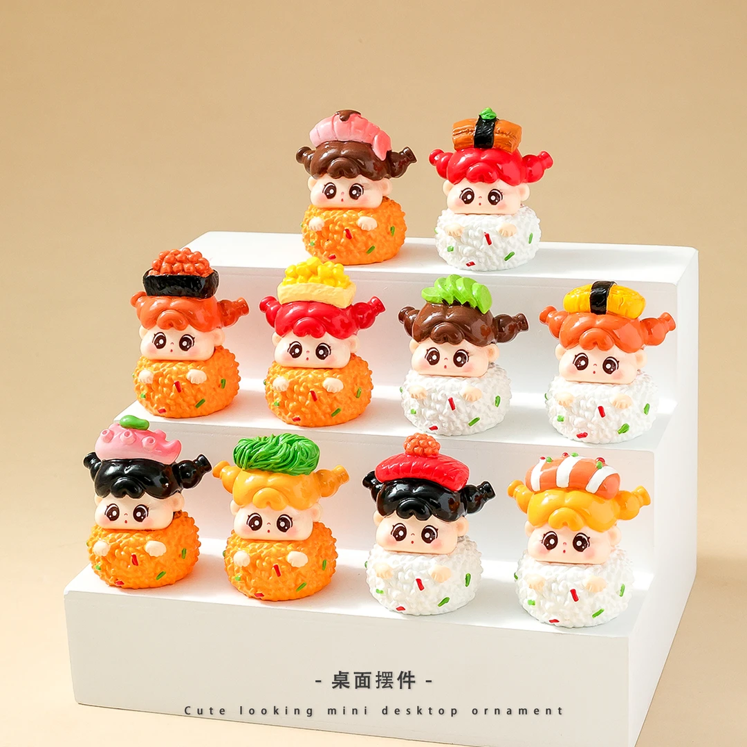 【九宫格直播拆】寿司QQ女孩萌粒 摆件 对对碰