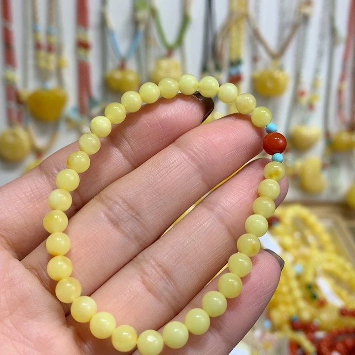 蜜蜡未镶嵌手链5mm