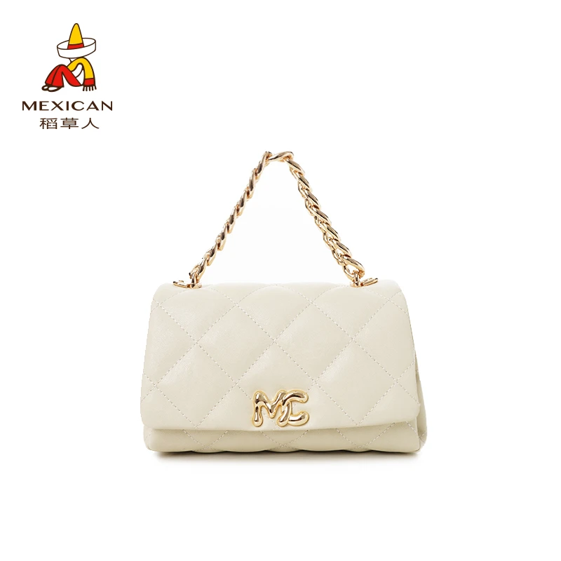 Mexican/稻草人新款牛皮小象包链条时尚百搭大容量单肩斜挎包