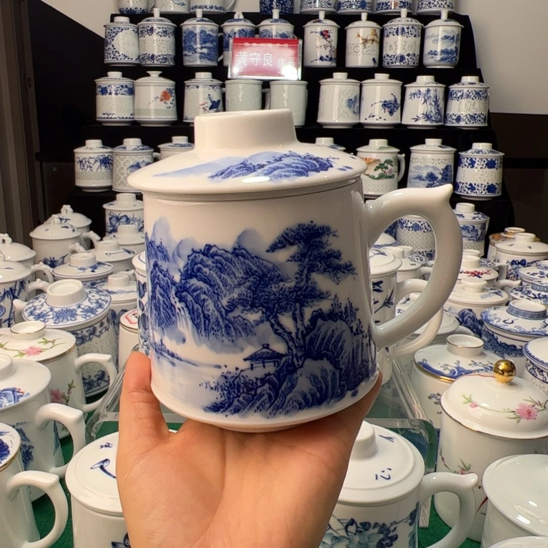 *****摆件景德镇手绘山水办公杯