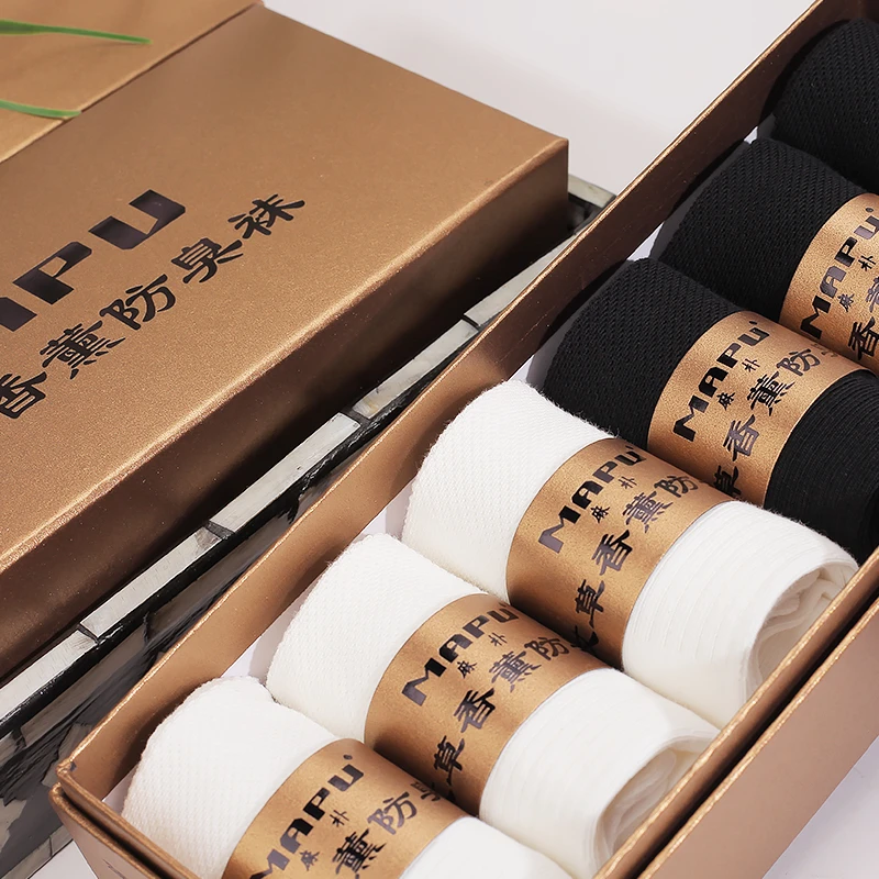 中筒薄款女士网眼【艾草香薰防臭袜】商务一体棉袜休闲透气吸汗女袜