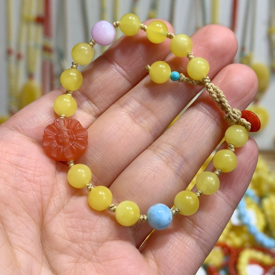 蜜蜡未镶嵌手链6.6mm