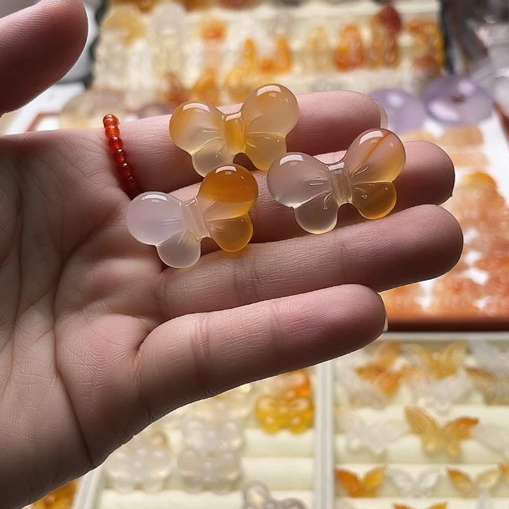 玛瑙/玉髓未镶嵌玛瑙蝴蝶结
