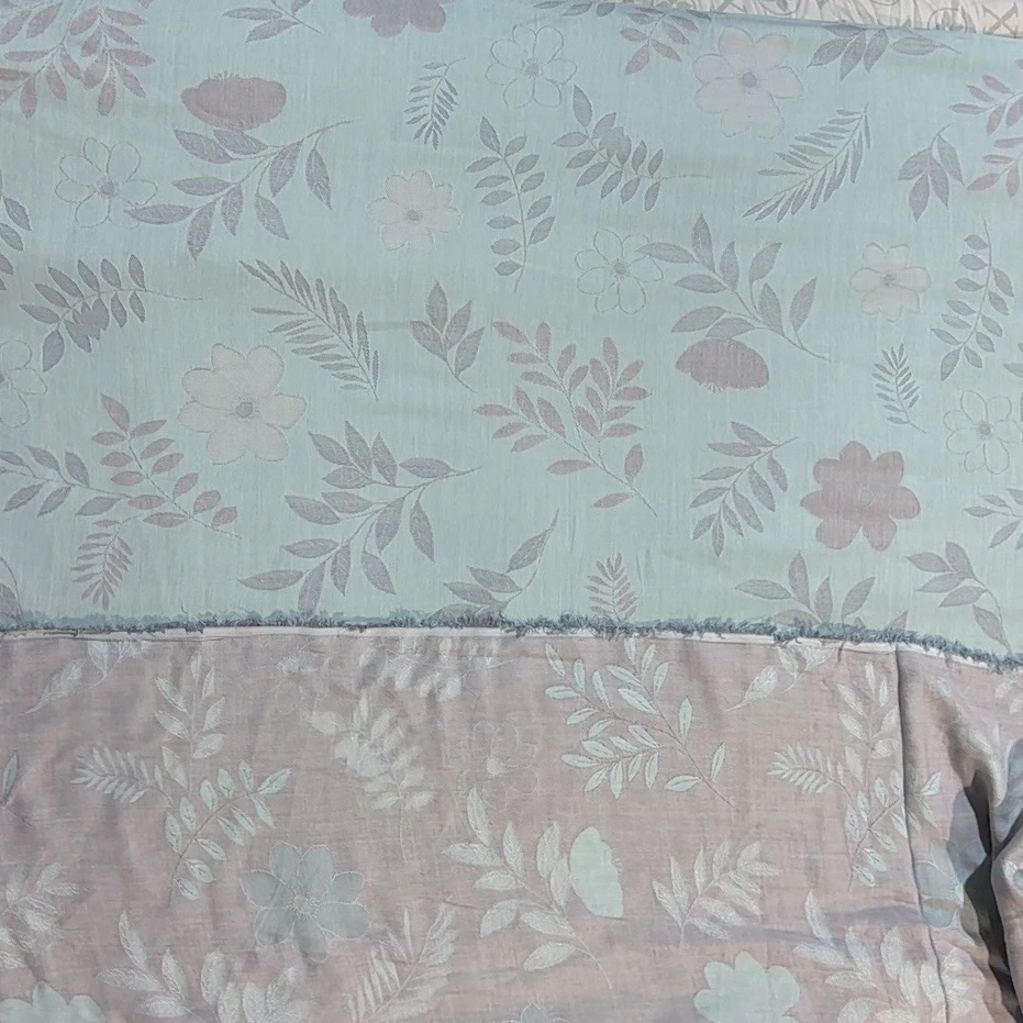 烟花 蓝灰 2.5米布头  幅宽2.5米纯棉双层纱面料 布头