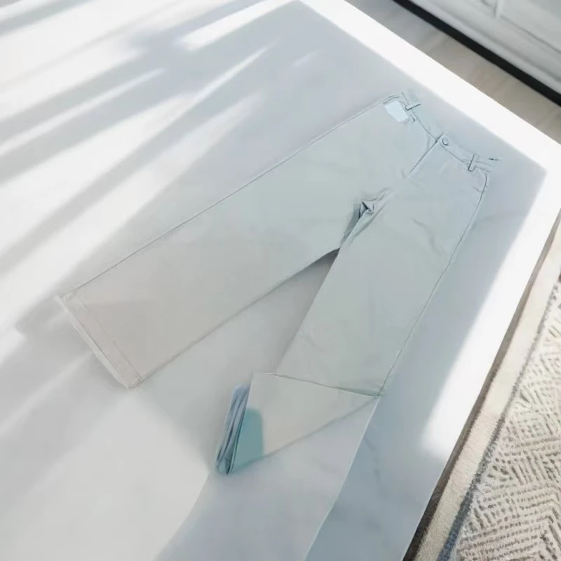 南油猴哥双拼色口袋休闲直筒阔腿牛仔裤