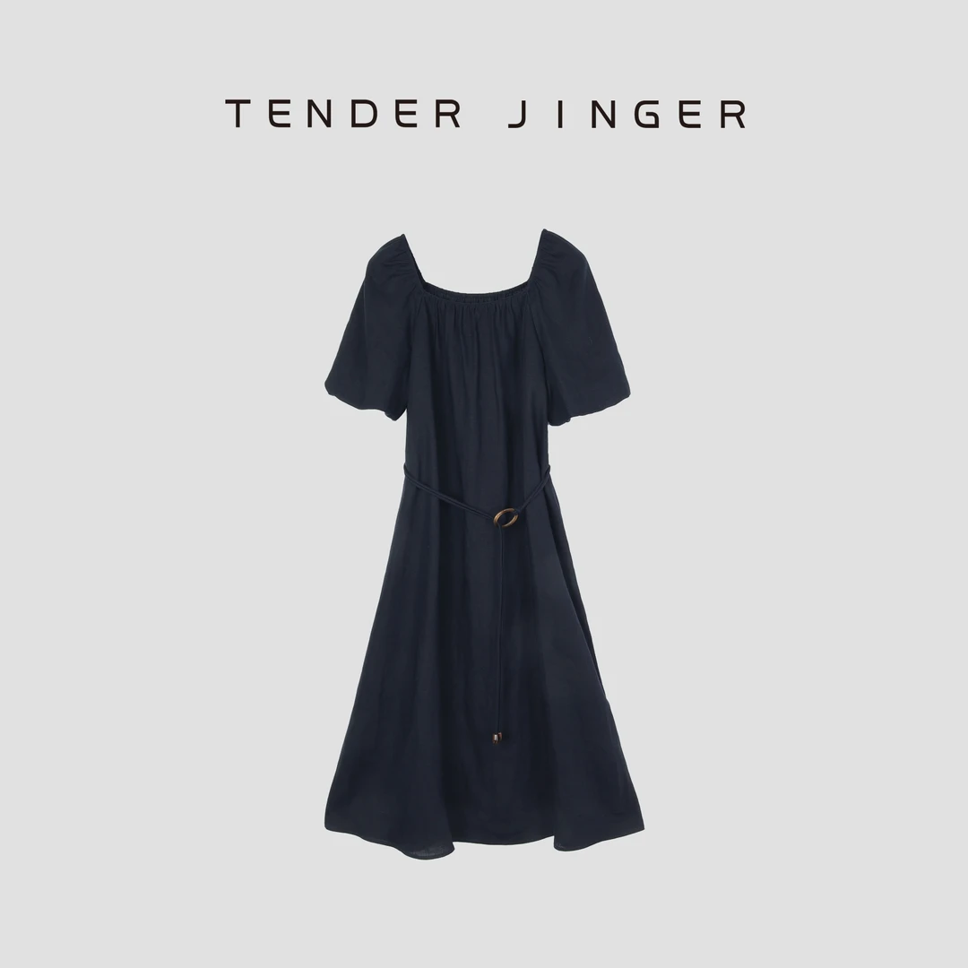 Tender Jinger【黑标】泡泡袖显瘦气质连衣裙T52TG80656