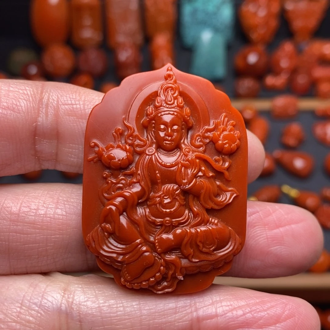 南红玛瑙精工吊坠未镶嵌