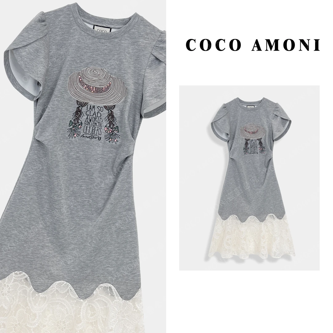 设计师新款夏日女装拼接捏褶收腰显瘦气质连衣裙AC351