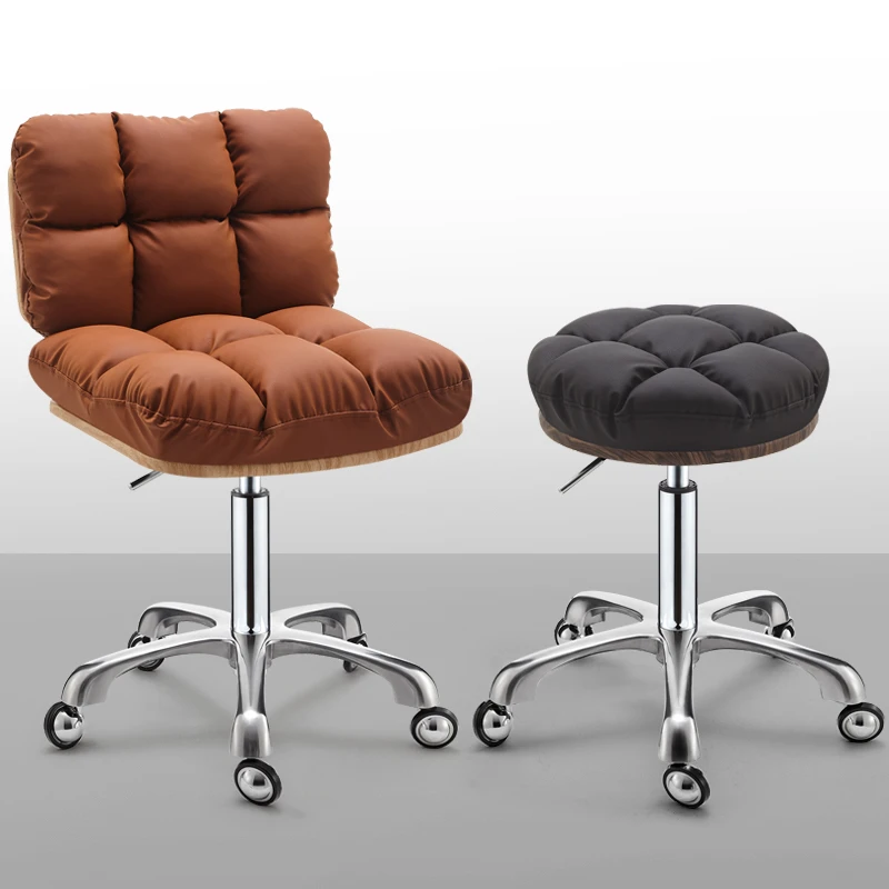 S美容凳滑轮大工凳可升降理发店剪发椅旋转升降美发美甲地球仪轮