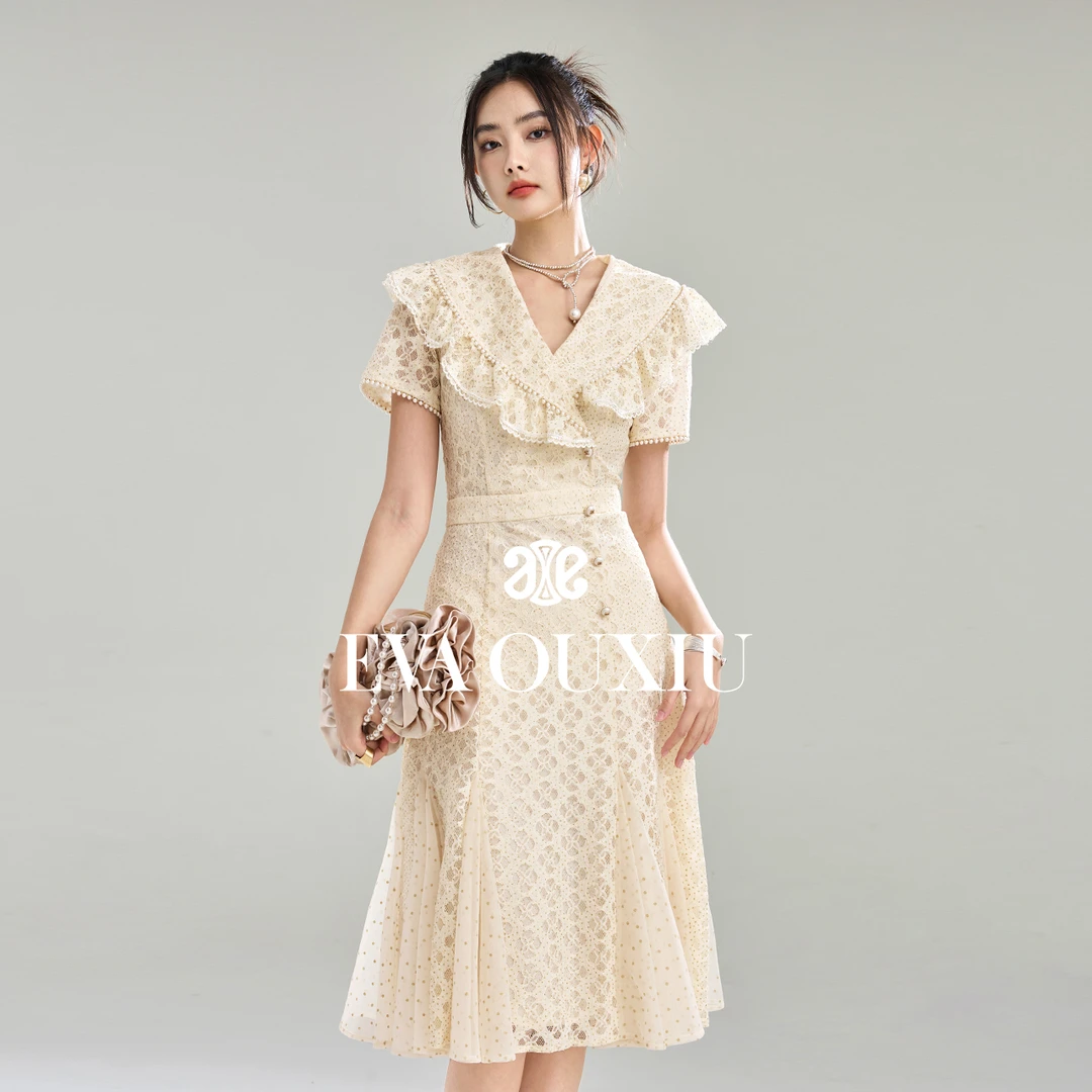 【白姐福利】EVA OUXIU/伊华欧秀度假连衣裙42WAQ4748