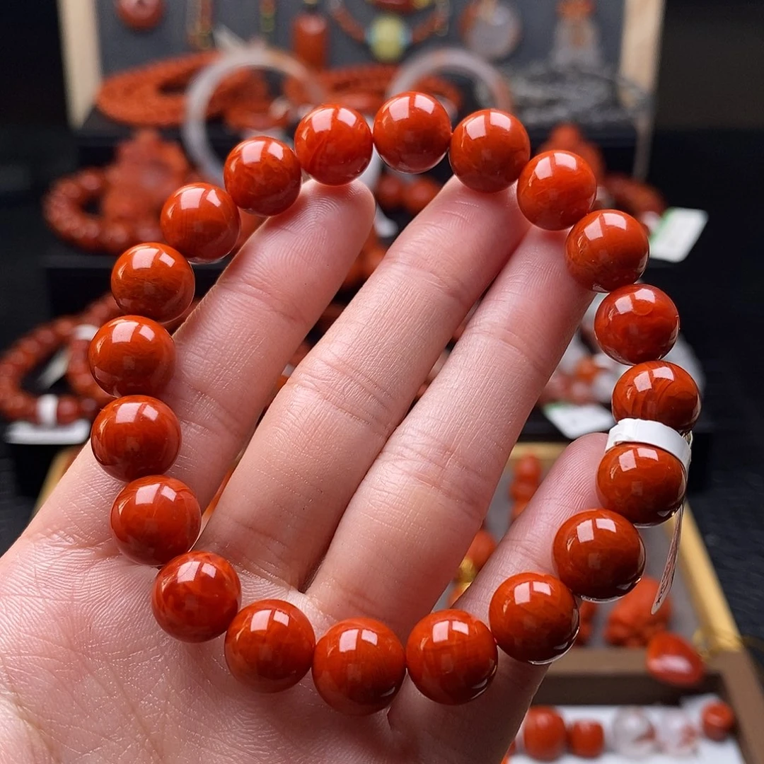 南红玛瑙未镶嵌四川凉山火焰纹手串10.2mm