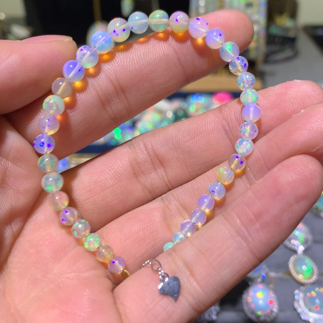 欧泊银S925镶嵌欧泊手链