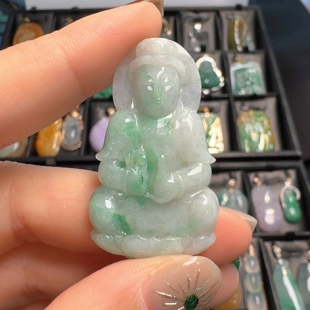 翡翠未镶嵌吊坠(不含链)观音