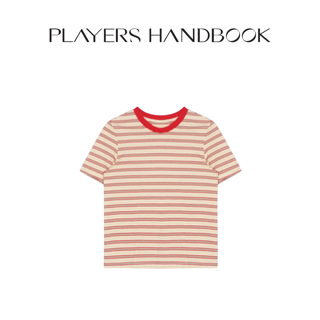 PH《霓虹街道》潮流小众复古领口撞色色织时尚休闲条纹短袖PH1699