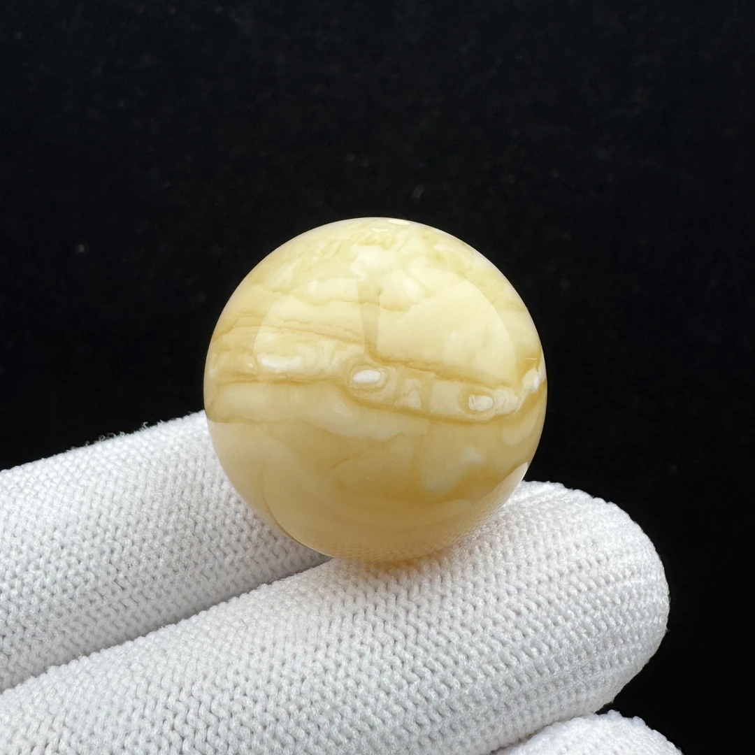 A1065天然原矿蜜蜡 浓蜡妖花单株 25.8mm支持复检 假一罚四