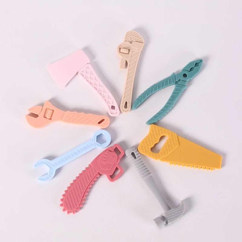 玩具咬胶亚马逊锤子扳手工具牙胶婴儿硅胶磨牙棒食品级宝宝防吃手