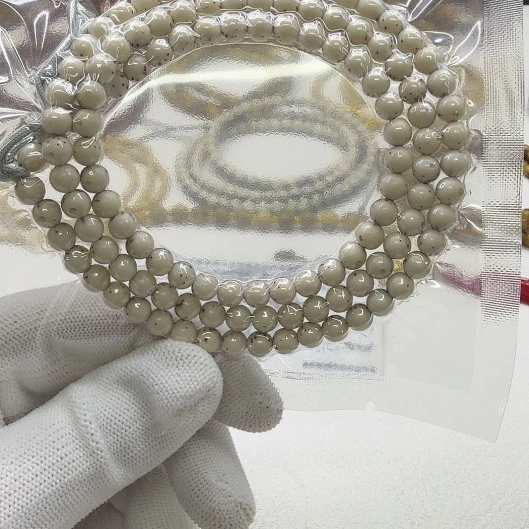 星月菩提吊坠14梵天头条冰白通体龙蛋6圆108一物一图