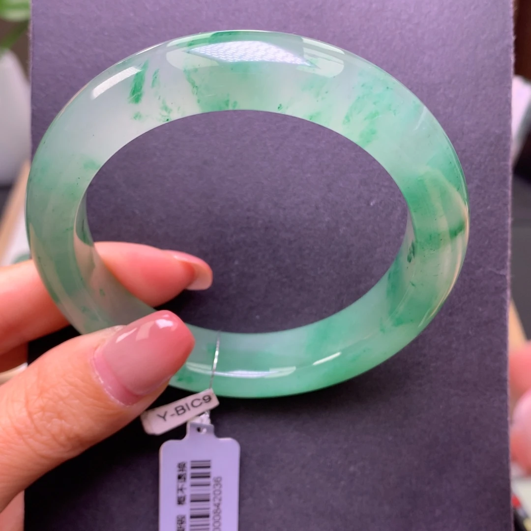 石英质玉（非洲翠）未镶嵌手镯5960高货冰飘花