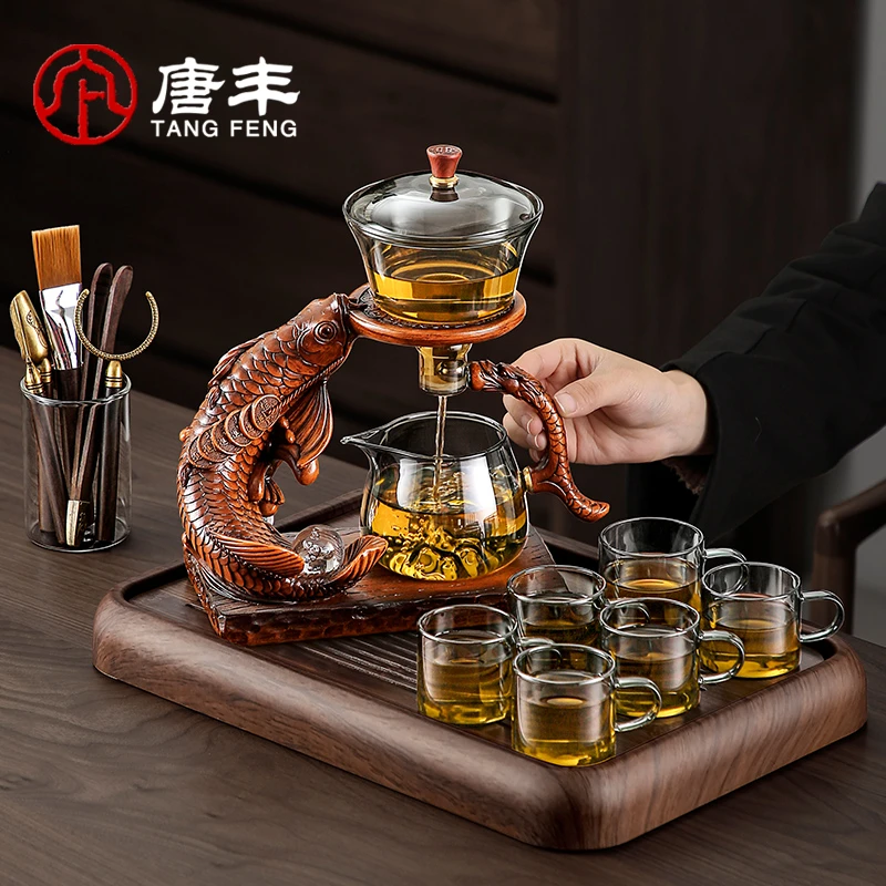 唐丰自动茶具2025新款家用办公室玻璃自动懒人泡茶神器网红茶壶