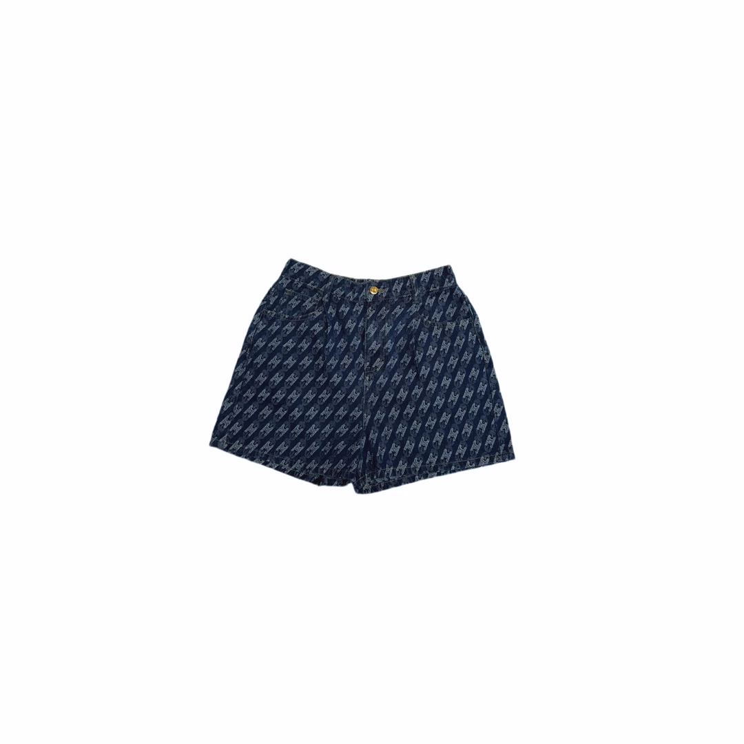 瑶瑶【曼巴】2025春夏新款提花高腰短裤时尚百搭牛仔裤HY186