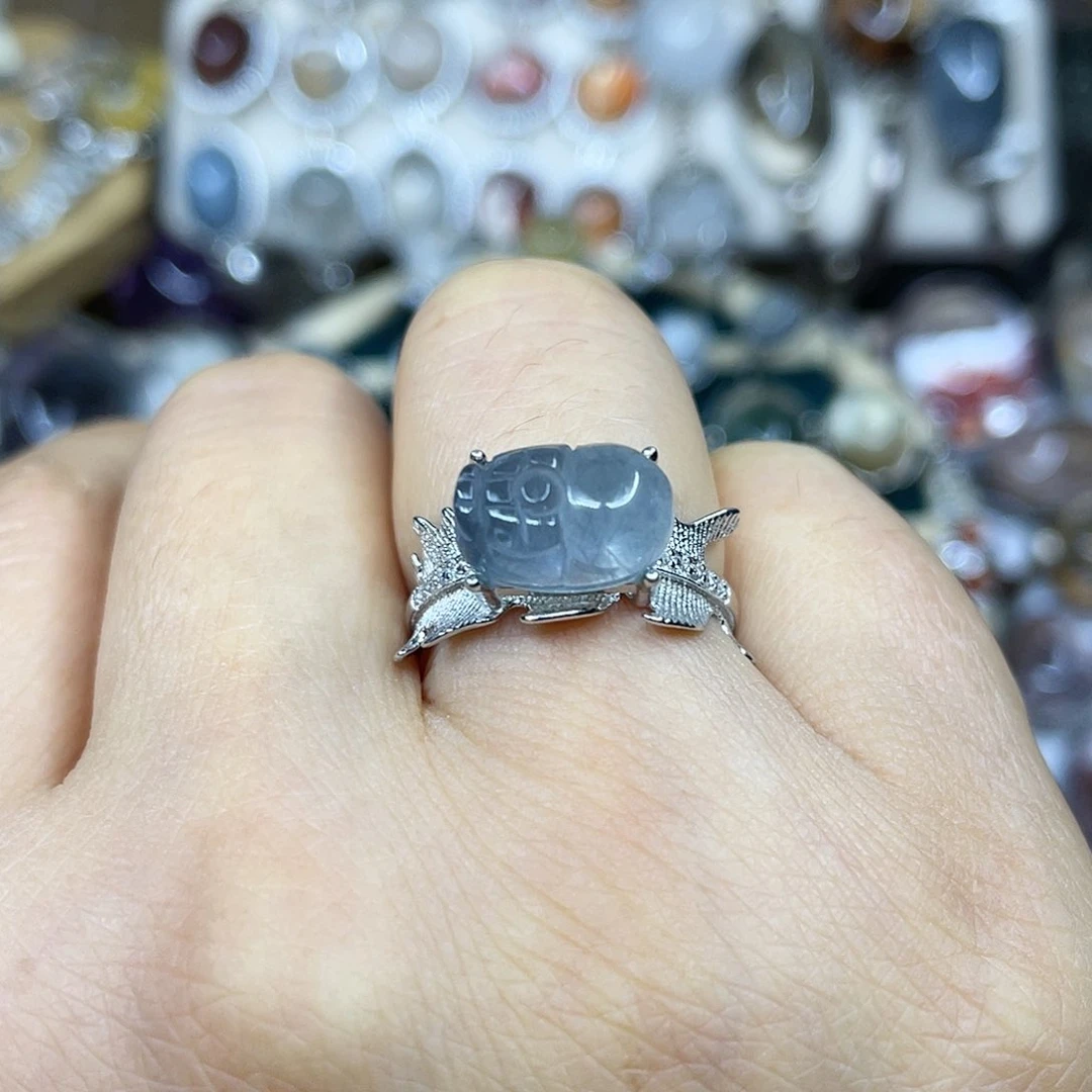 【闪购商品】银S925镶嵌珠宝半成品水晶戒指