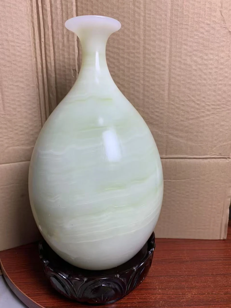 天然玉石家居摆件，直径16高度28