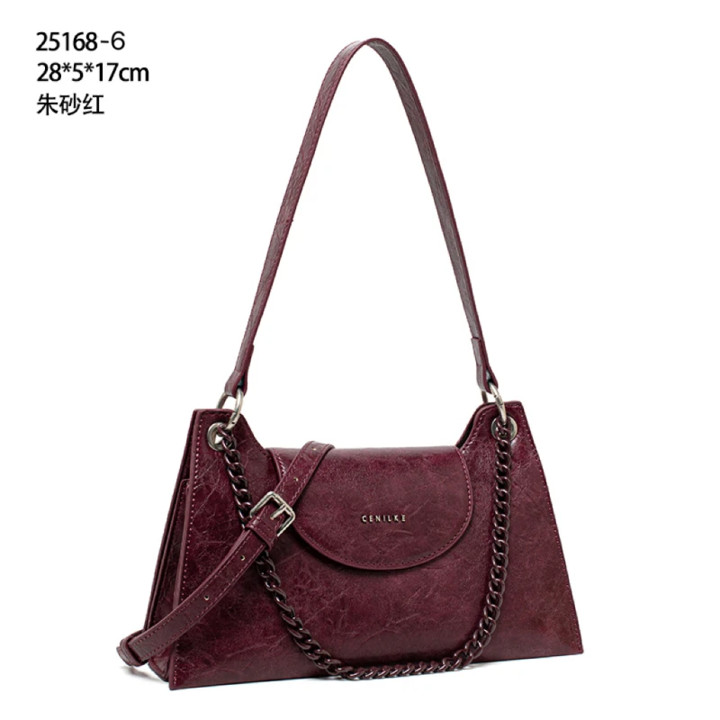 【佐伊甄选】QYX-25168-6-朱砂红轻奢女士时尚潮流通勤腋下斜挎包