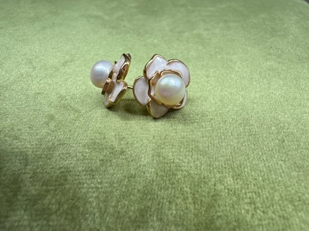 不锈钢珐琅耳饰 宫廷耳钉复古优雅精美小众时尚手工耳饰