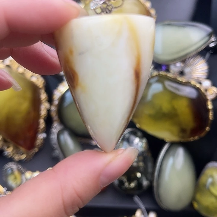 琥珀银S925镶嵌裸石