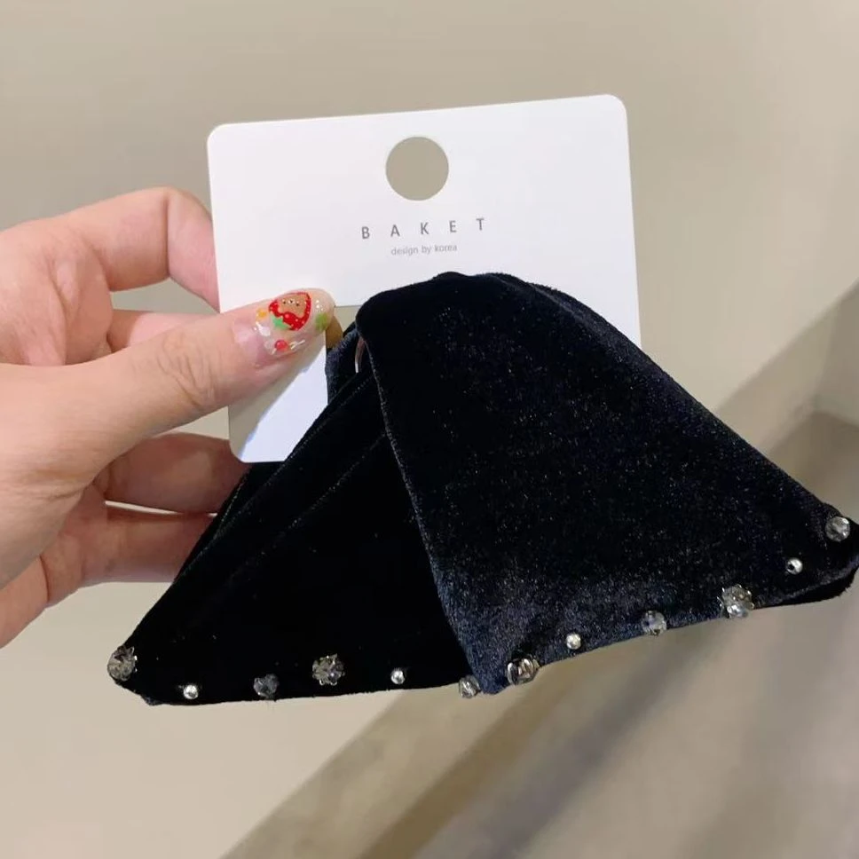 韩国东大门baket发饰丝绒三角简约抓夹发抓