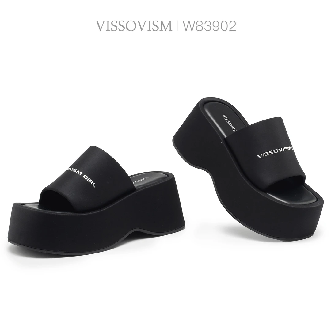 VISSOVISM [腿特长升级版】方头厚底增高拖鞋 W83902-1