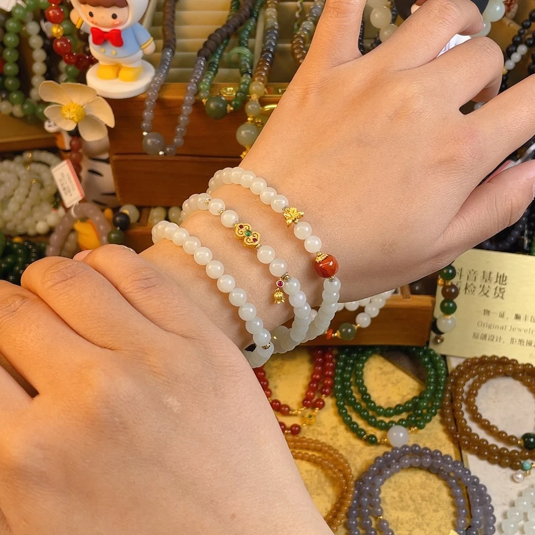 和田玉多圈手串未镶嵌