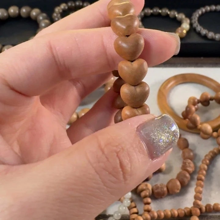 檀香木手串/手链老山檀香手工屁桃1.0单圈22颗