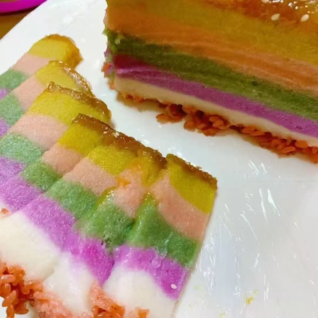 彩虹蒸糕老式蒸糕植物染料云南美食软糯Q弹香甜可口1400克