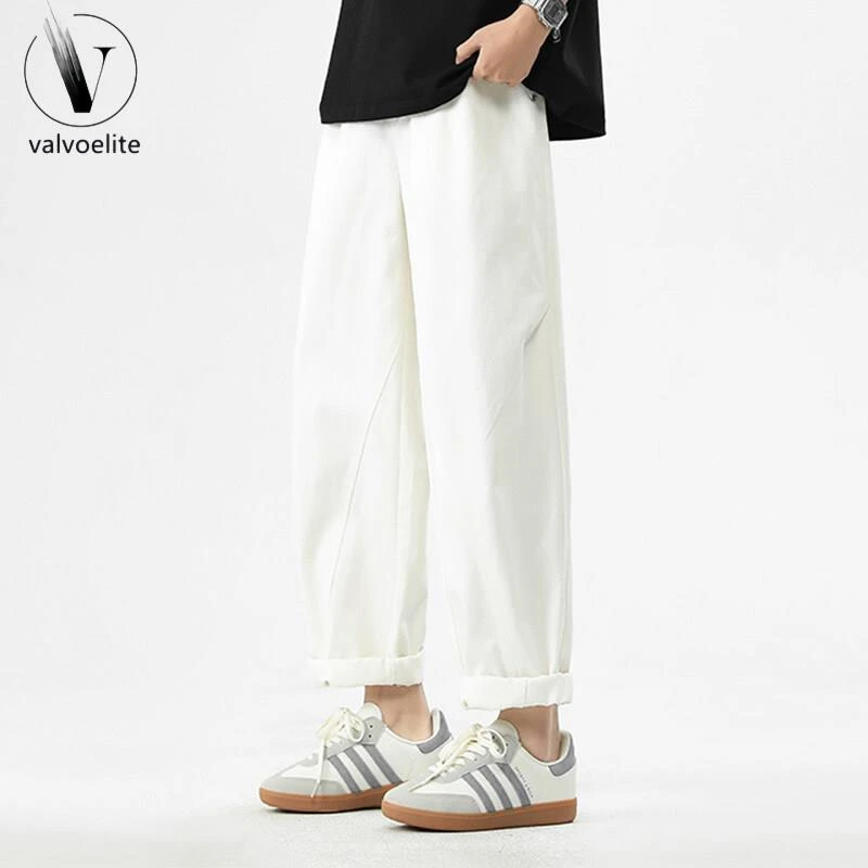 VALVOELITE美式潮牌男士白色休闲裤男款春夏直筒宽松新款工装裤男