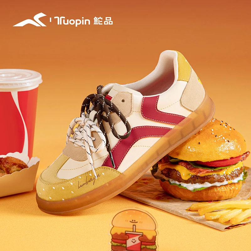 鮀品汉堡德训鞋女2025秋冬新款板鞋百搭美式轻便真皮休闲运动鞋